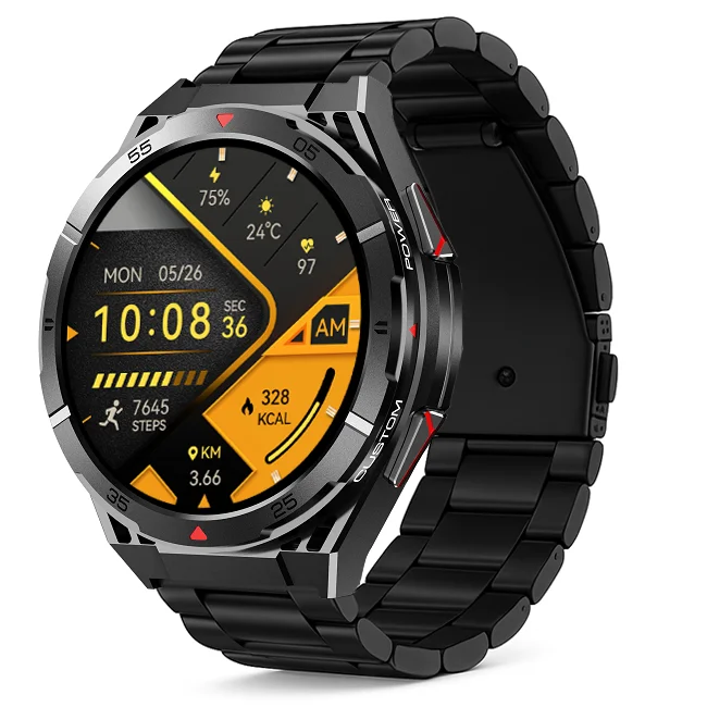 Chytré hodinky Veluxeo Fusion s GPS a bluetooth voláním černé s ocelovým řemínkem