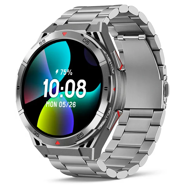 Chytré hodinky Veluxeo Fusion s GPS a bluetooth voláním šedé s ocelovým řemínkem
