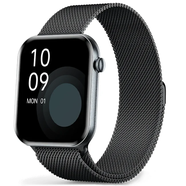 Chytré hodinky Veluxeo Mono s bluetooth voláním černé s milánským tahem