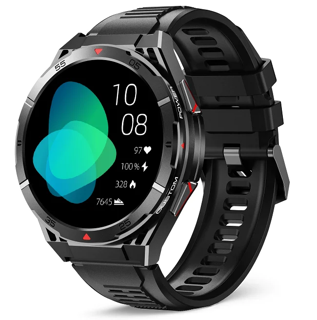 Chytré hodinky Veluxeo Fusion s GPS a bluetooth voláním černé se silikonovým řemínkem