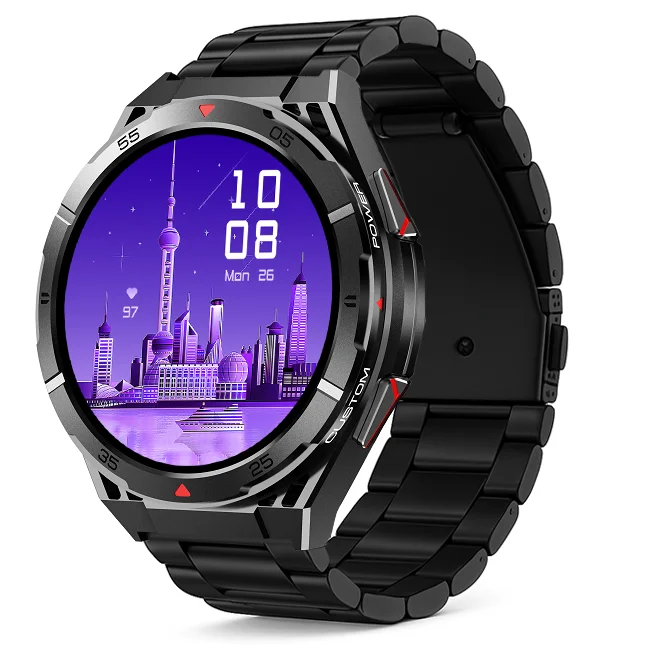 Chytré hodinky Veluxeo Fusion s GPS a bluetooth voláním černé s ocelovým řemínkem