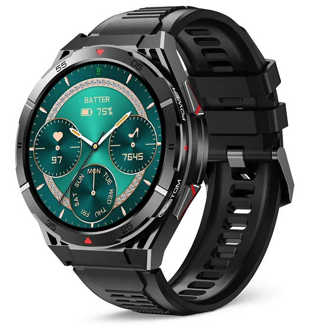 Chytré hodinky Veluxeo Fusion s GPS a bluetooth voláním černé se silikonovým řemínkem