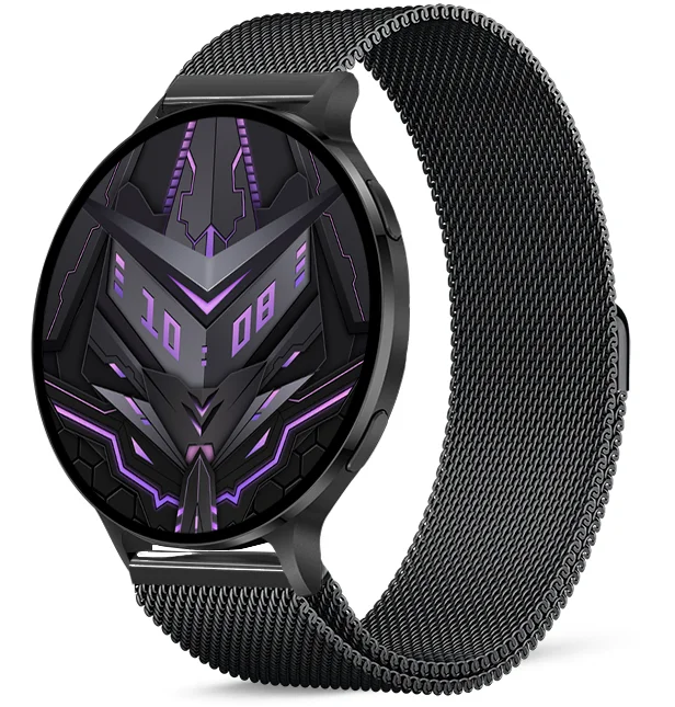 Chytré hodinky Veluxeo Ringo s bluetooth voláním černé s milánským tahem