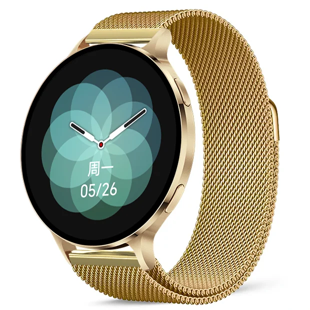 Chytré hodinky Veluxeo Ringo s bluetooth voláním zlaté s milánským tahem