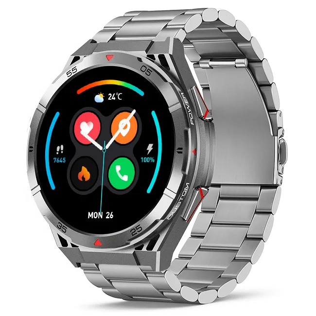 Chytré hodinky Veluxeo Fusion s GPS a bluetooth voláním šedé s ocelovým řemínkem