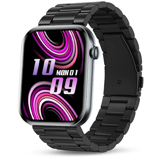 Chytré hodinky Veluxeo Mono s bluetooth voláním černé s ocelovým řemínkem