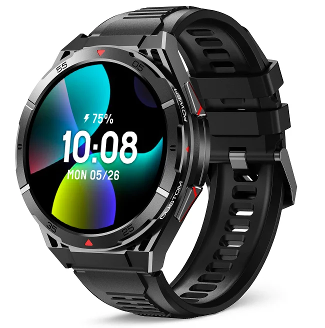 Chytré hodinky Veluxeo Fusion s GPS a bluetooth voláním černé se silikonovým řemínkem