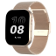Chytré hodinky Veluxeo Edge s bluetooth voláním zlaté s milánským tahem