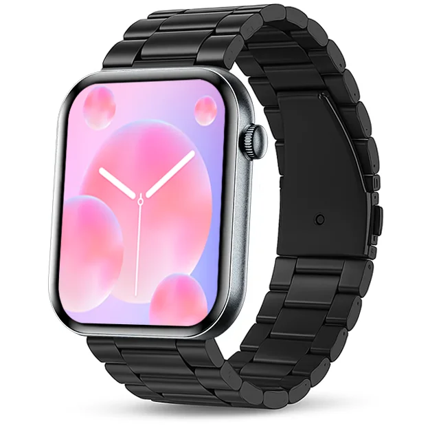 Chytré hodinky Veluxeo Mono s bluetooth voláním černé s ocelovým řemínkem