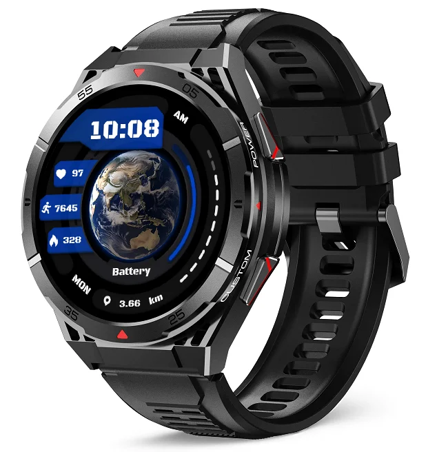 Chytré hodinky Veluxeo Fusion s GPS a bluetooth voláním černé se silikonovým řemínkem