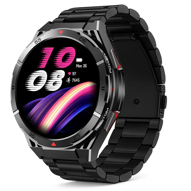 Chytré hodinky Veluxeo Fusion s GPS a bluetooth voláním černé s ocelovým řemínkem