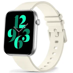 Chytré hodinky Veluxeo Mono s bluetooth voláním stříbrné se silikonovým řemínkem