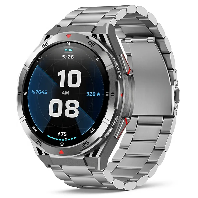 Chytré hodinky Veluxeo Fusion s GPS a bluetooth voláním šedé s ocelovým řemínkem