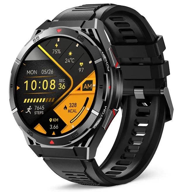 Chytré hodinky Veluxeo Fusion s GPS a bluetooth voláním černé se silikonovým řemínkem