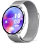 Chytré hodinky Veluxeo Ringo s bluetooth voláním stříbrné s milánským tahem