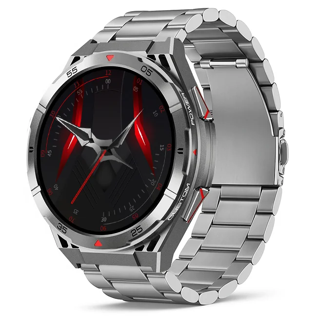 Chytré hodinky Veluxeo Fusion s GPS a bluetooth voláním šedé s ocelovým řemínkem