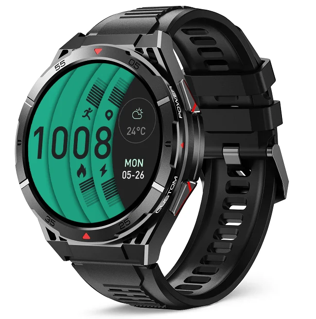 Chytré hodinky Veluxeo Fusion s GPS a bluetooth voláním černé se silikonovým řemínkem