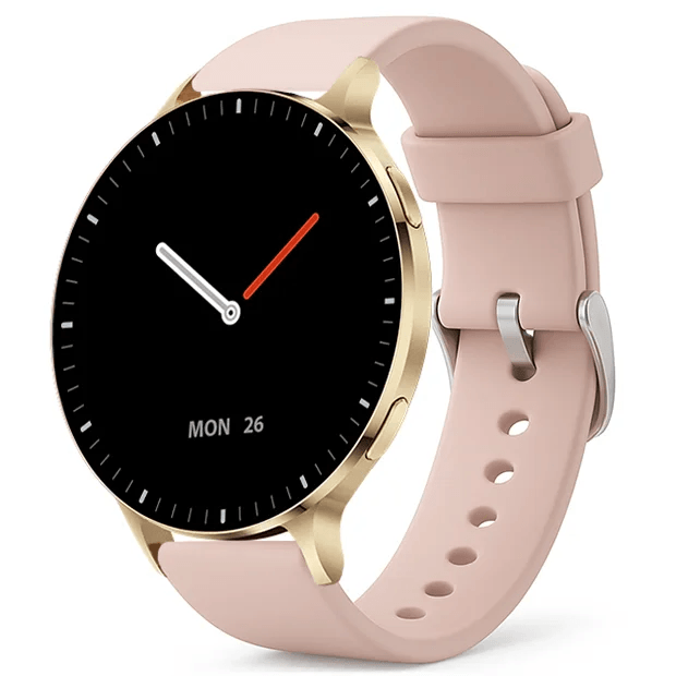 Chytré hodinky Veluxeo Ringo s bluetooth voláním zlaté se silikonovým řemínkem