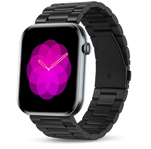 Chytré hodinky Veluxeo Mono s bluetooth voláním černé s ocelovým řemínkem