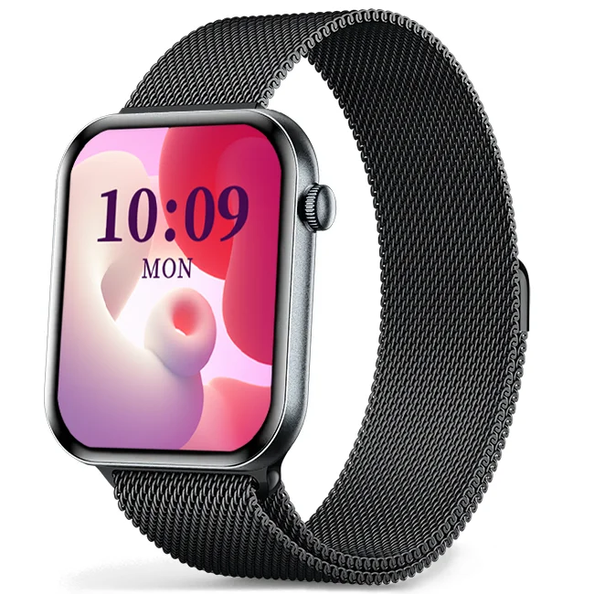 Chytré hodinky Veluxeo Mono s bluetooth voláním černé s milánským tahem