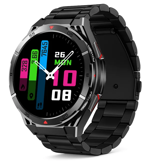 Chytré hodinky Veluxeo Fusion s GPS a bluetooth voláním černé s ocelovým řemínkem