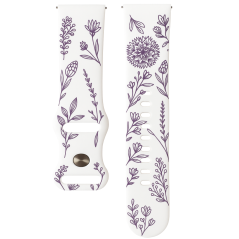 Silikonový řemínek bílo-fialový 20MM