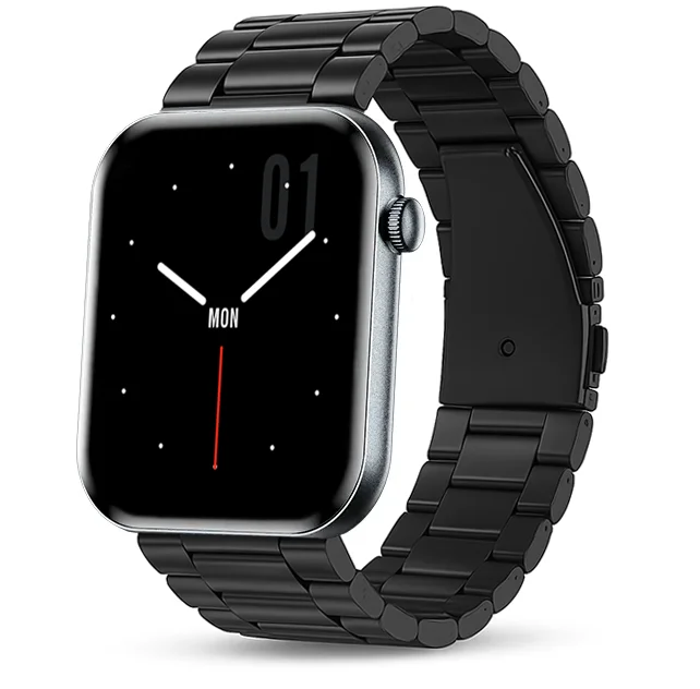 Chytré hodinky Veluxeo Mono s bluetooth voláním černé s ocelovým řemínkem