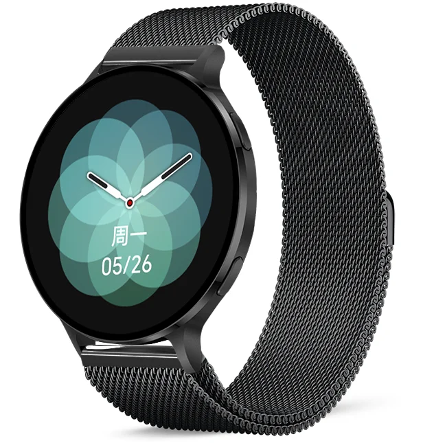 Chytré hodinky Veluxeo Ringo s bluetooth voláním černé s milánským tahem