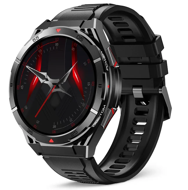 Chytré hodinky Veluxeo Fusion s GPS a bluetooth voláním černé se silikonovým řemínkem