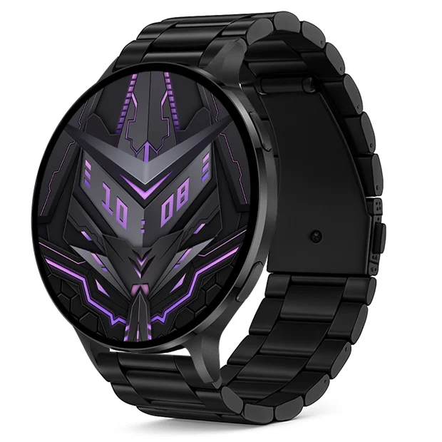 Chytré hodinky Veluxeo Ringo s bluetooth voláním černé s ocelovým řemínkem