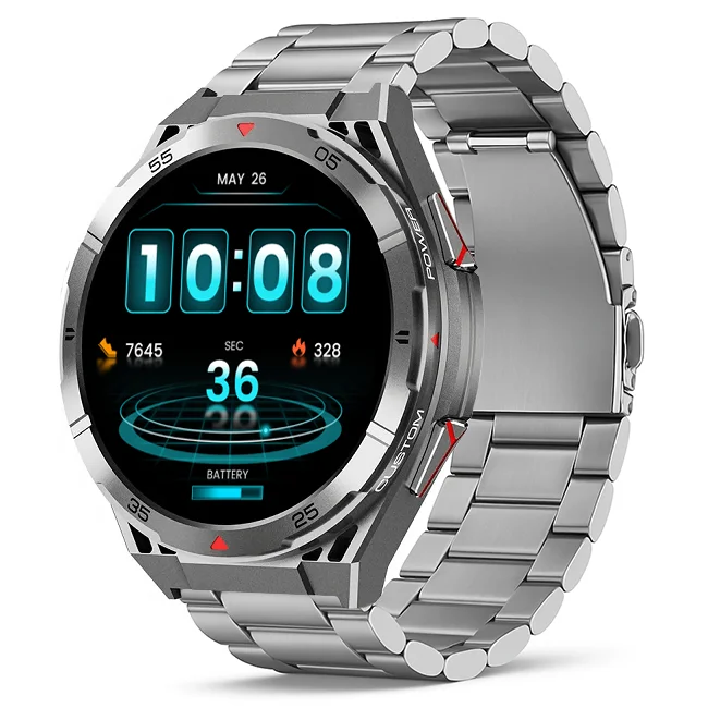 Chytré hodinky Veluxeo Fusion s GPS a bluetooth voláním šedé s ocelovým řemínkem