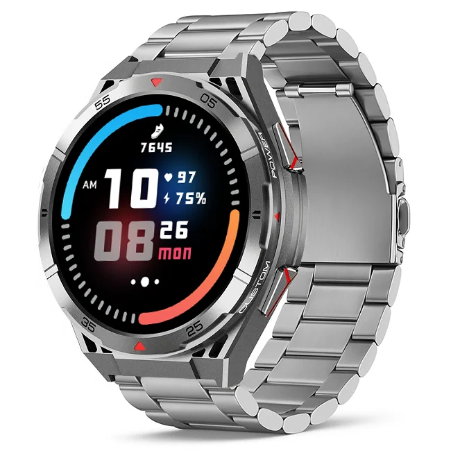 Chytré hodinky Veluxeo Fusion s GPS a bluetooth voláním šedé s ocelovým řemínkem