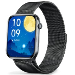 Chytré hodinky Veluxeo Mono s bluetooth voláním černé s milánským tahem