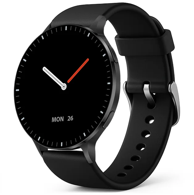 Chytré hodinky Veluxeo Ringo s bluetooth voláním černé se silikonovým řemínkem