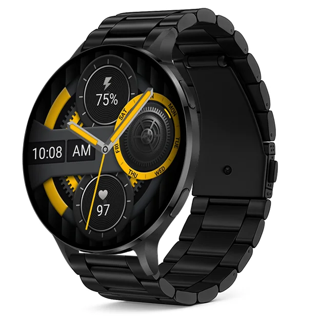 Chytré hodinky Veluxeo Ringo s bluetooth voláním černé s ocelovým řemínkem