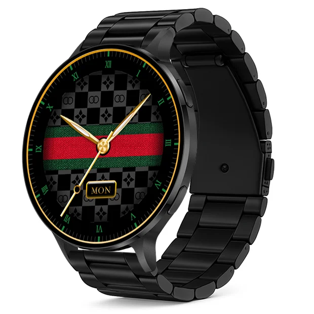 Chytré hodinky Veluxeo Ringo s bluetooth voláním černé s ocelovým řemínkem