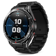 Chytré hodinky Veluxeo Fusion s GPS a bluetooth voláním černé s ocelovým řemínkem