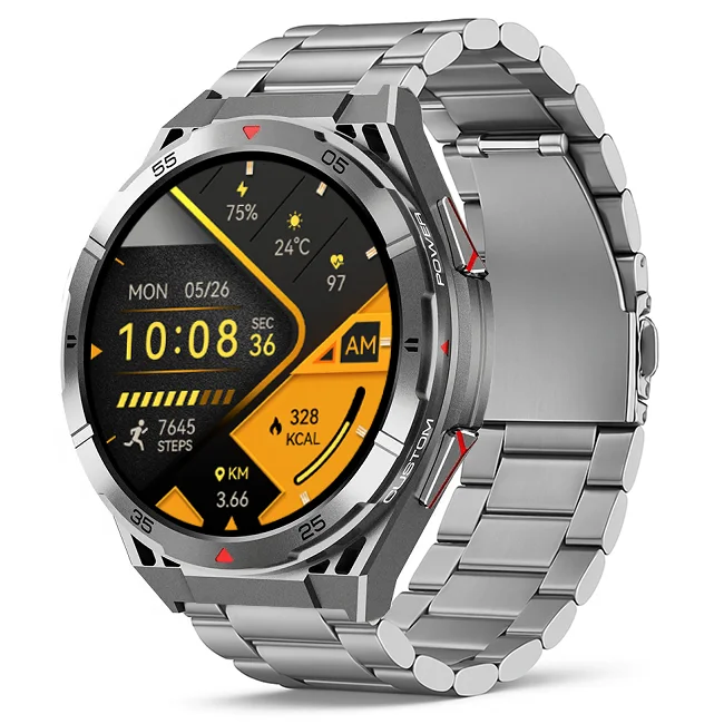 Chytré hodinky Veluxeo Fusion s GPS a bluetooth voláním šedé s ocelovým řemínkem