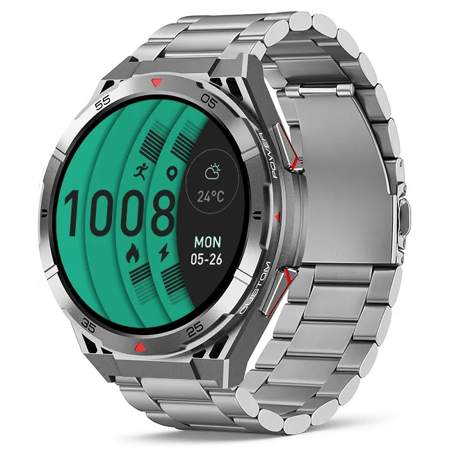 Chytré hodinky Veluxeo Fusion s GPS a bluetooth voláním šedé s ocelovým řemínkem
