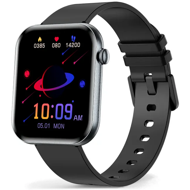 Chytré hodinky Veluxeo Mono s bluetooth voláním černé se silikonovým řemínkem