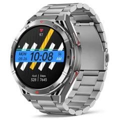 Chytré hodinky Veluxeo Fusion s GPS a bluetooth voláním šedé s ocelovým řemínkem