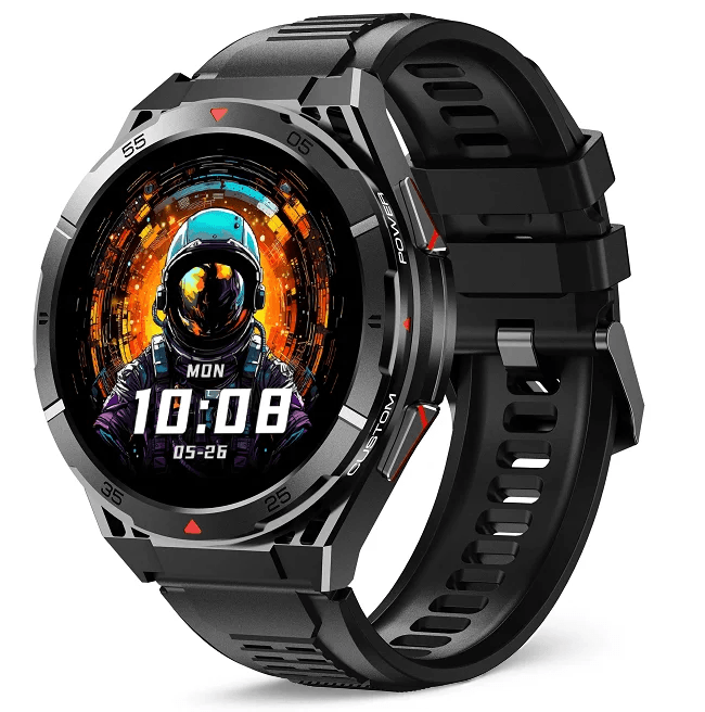 Chytré hodinky Veluxeo Fusion s GPS a bluetooth voláním černé se silikonovým řemínkem